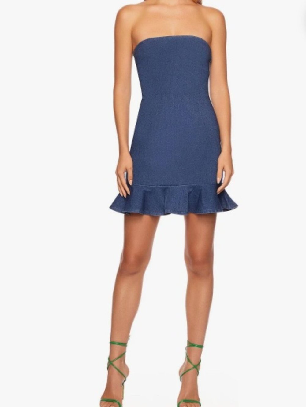 Susana Monaco Mini Denim Strapless Dress, xs